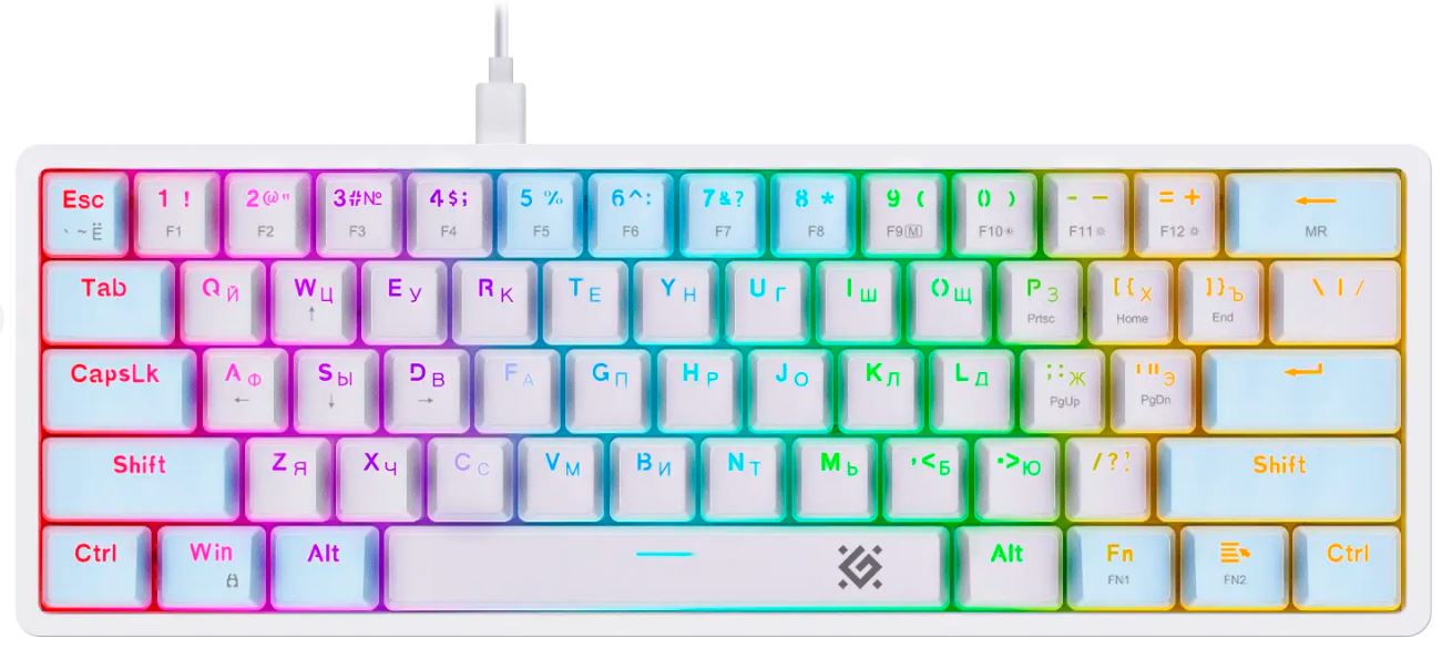 Клавиатура игровая механическая Defender Amox GK-585 RU белый