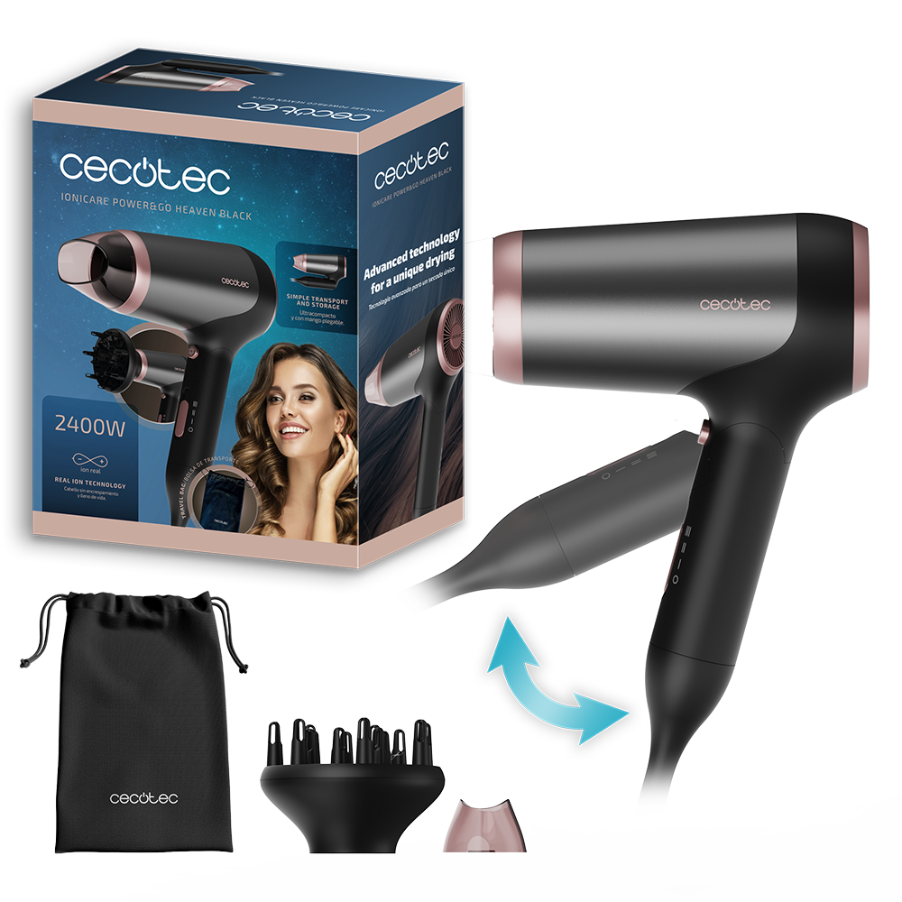 Фен Cecotec IoniCare Power&Go Heaven Black черный
