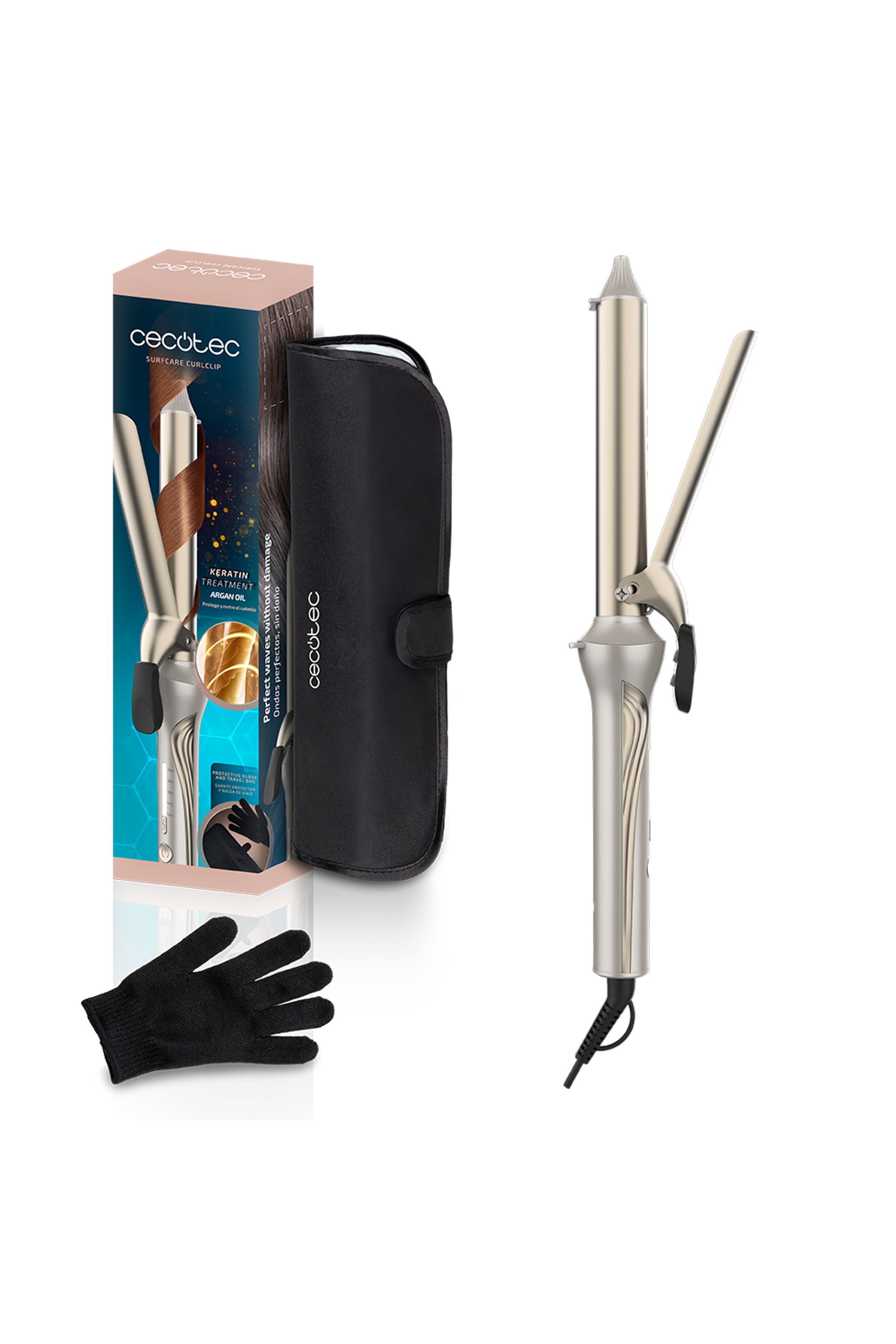 Плойка Cecotec SurfCare CurlClip серый