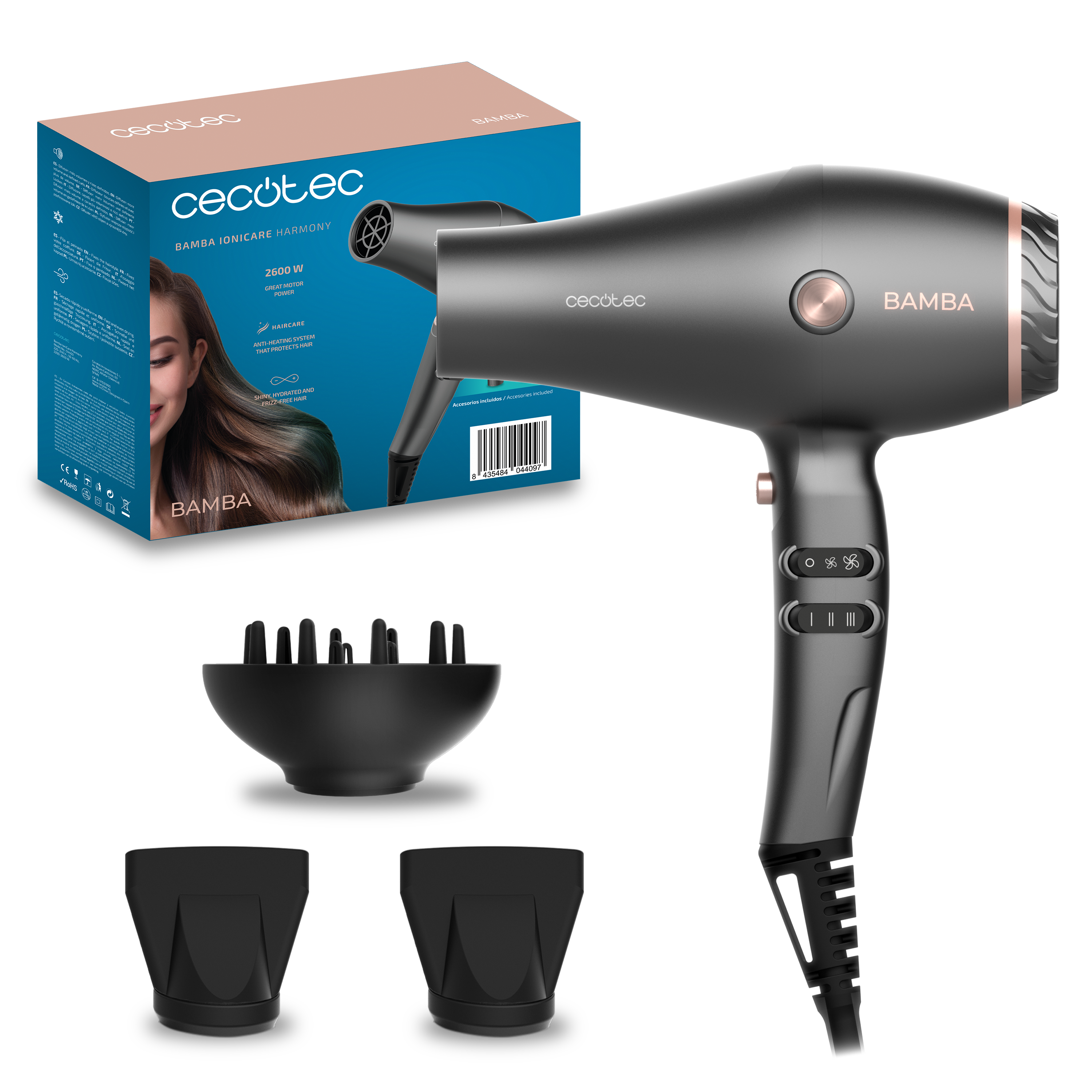 Фен Cecotec IoniCare Harmony черный