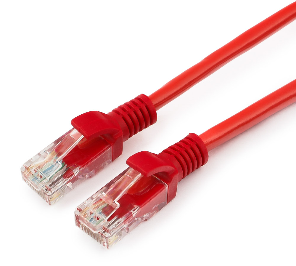 Патч-корд UTP Cablexpert PP12-0.5M/R кат.5e, 0.5м, литой, многожильный (красный)