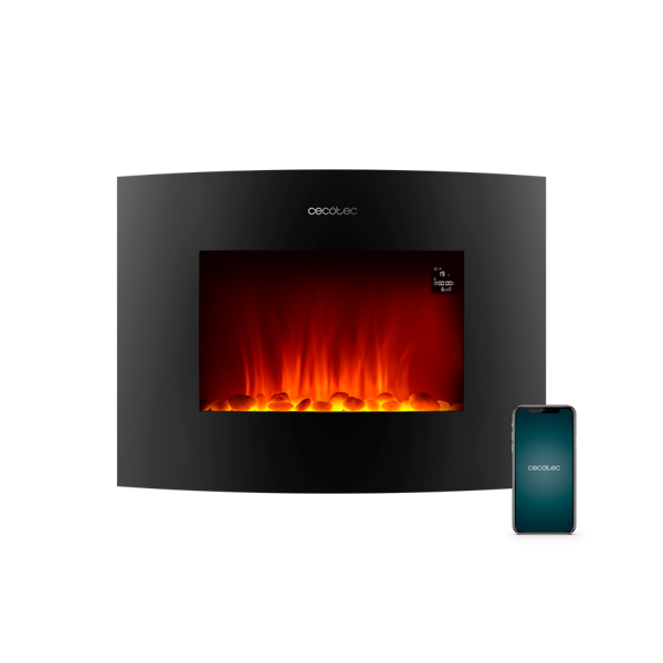 Камин электрический настенный Cecotec ReadyWarm 2250 Curved Flames Connected черный