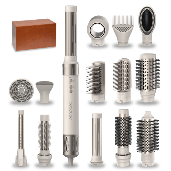 Стайлер Cecotec Bamba CeramicCare AirGlam Champagne (14в1) черный